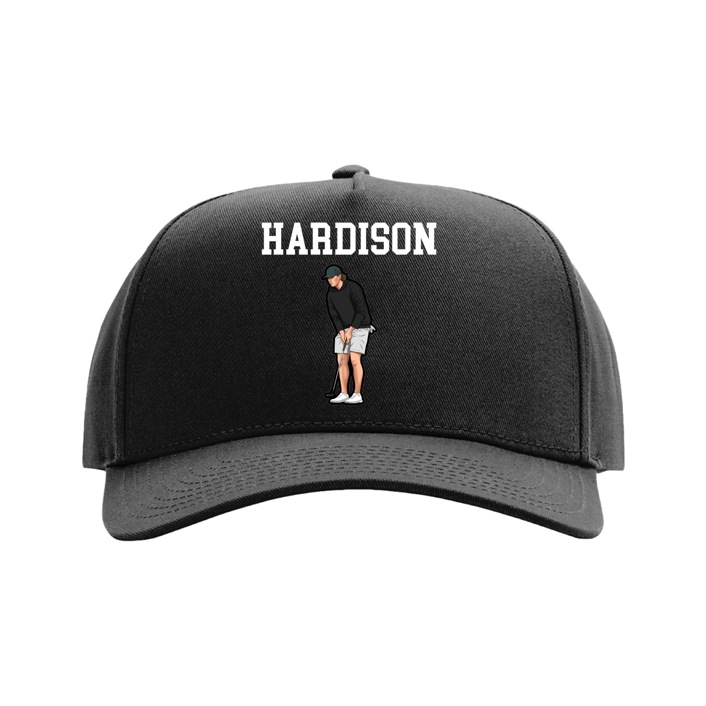 Full Fabric Five-Panel Champ Cap — Shirsey in Black