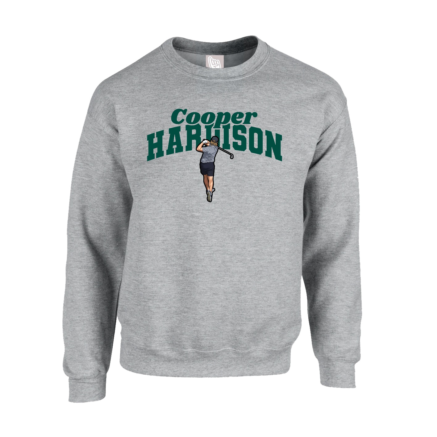 Fleece Crew — Signature Arch in Grey