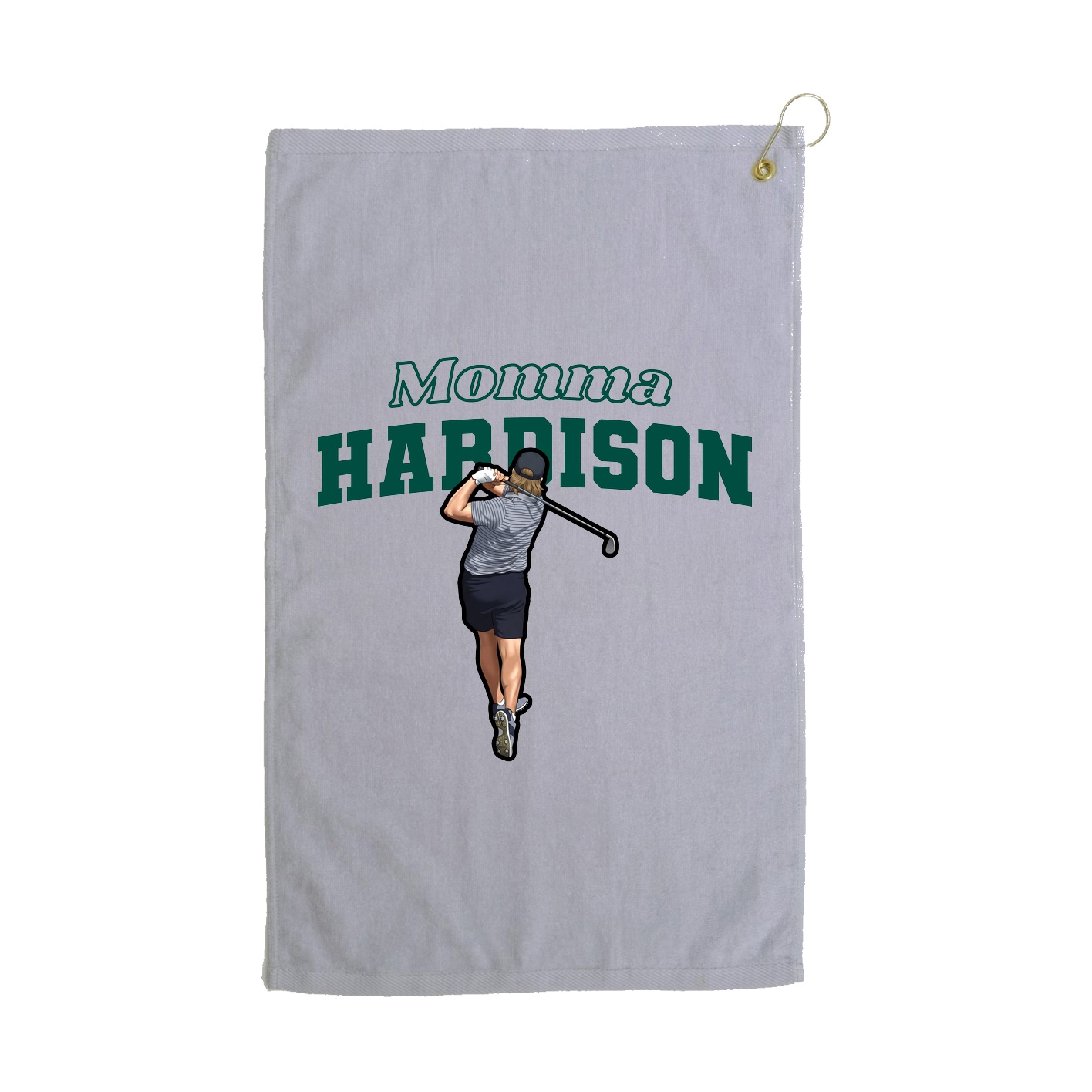 Golf Towel — Mothers Day Block in Grey