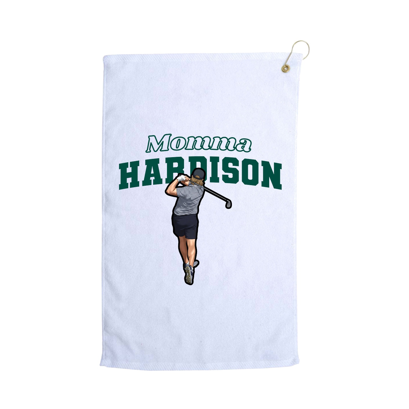 Golf Towel — Mothers Day Block in White