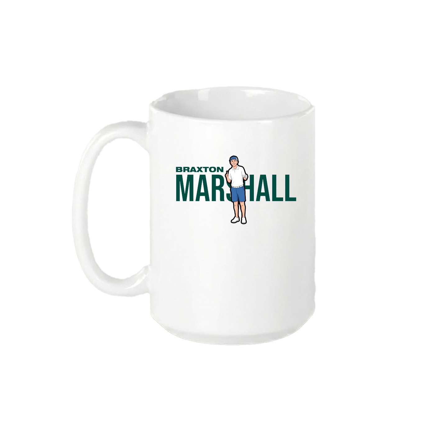 15oz Coffee Mug — Player Name in White
