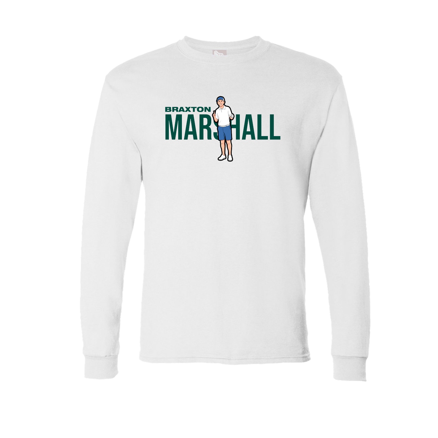 Long Sleeve Tee — Player Name in White