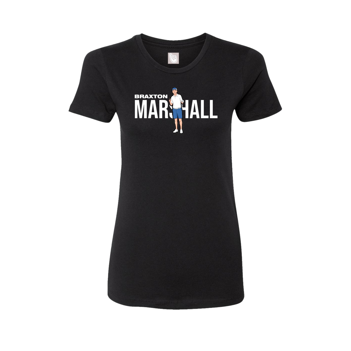 Fitted Women's Tee — Player Name in Black