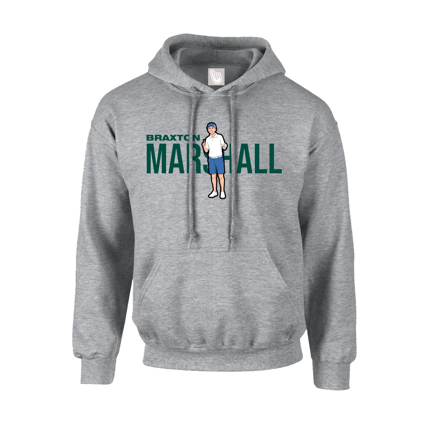 Hoodie — Player Name in Grey