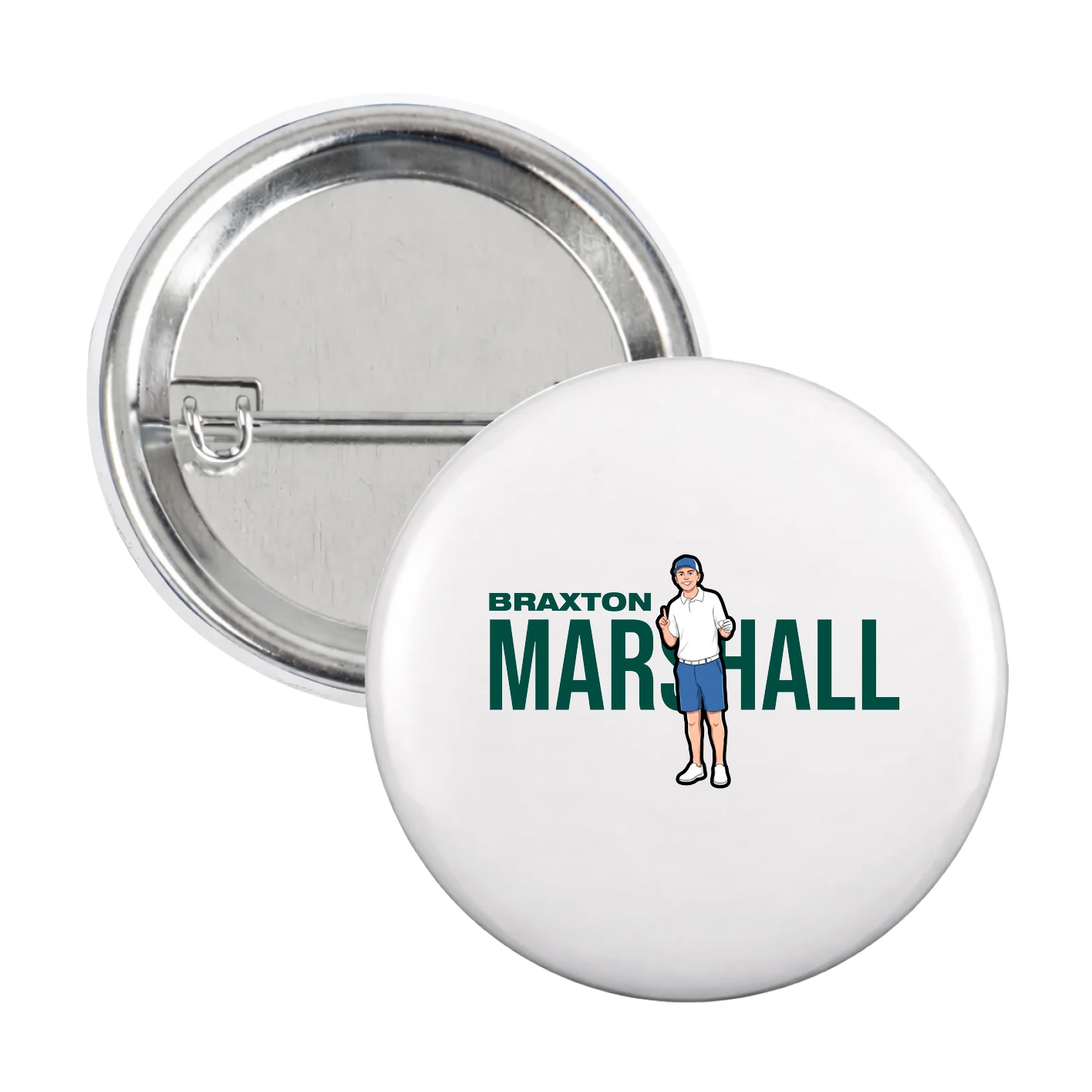 Game Day Button — Player Name in White