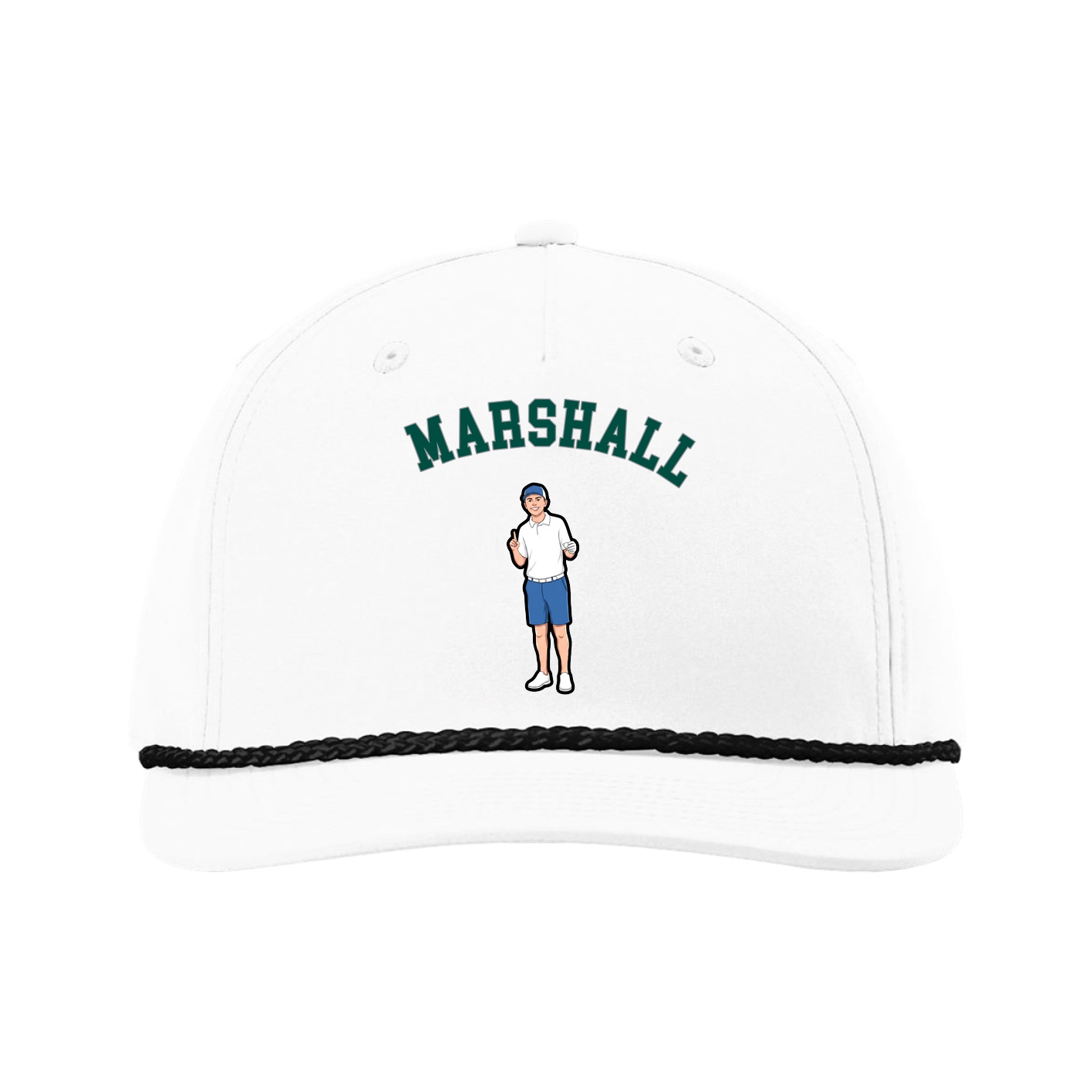 Five-Panel Classic Rope Cap — Shirsey Arch in White
