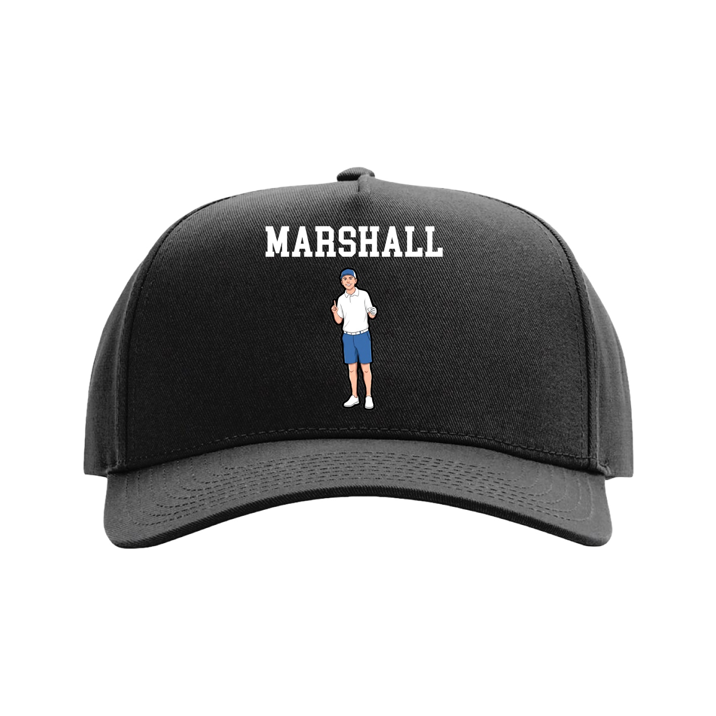 Full Fabric Five-Panel Champ Cap — Shirsey in Black