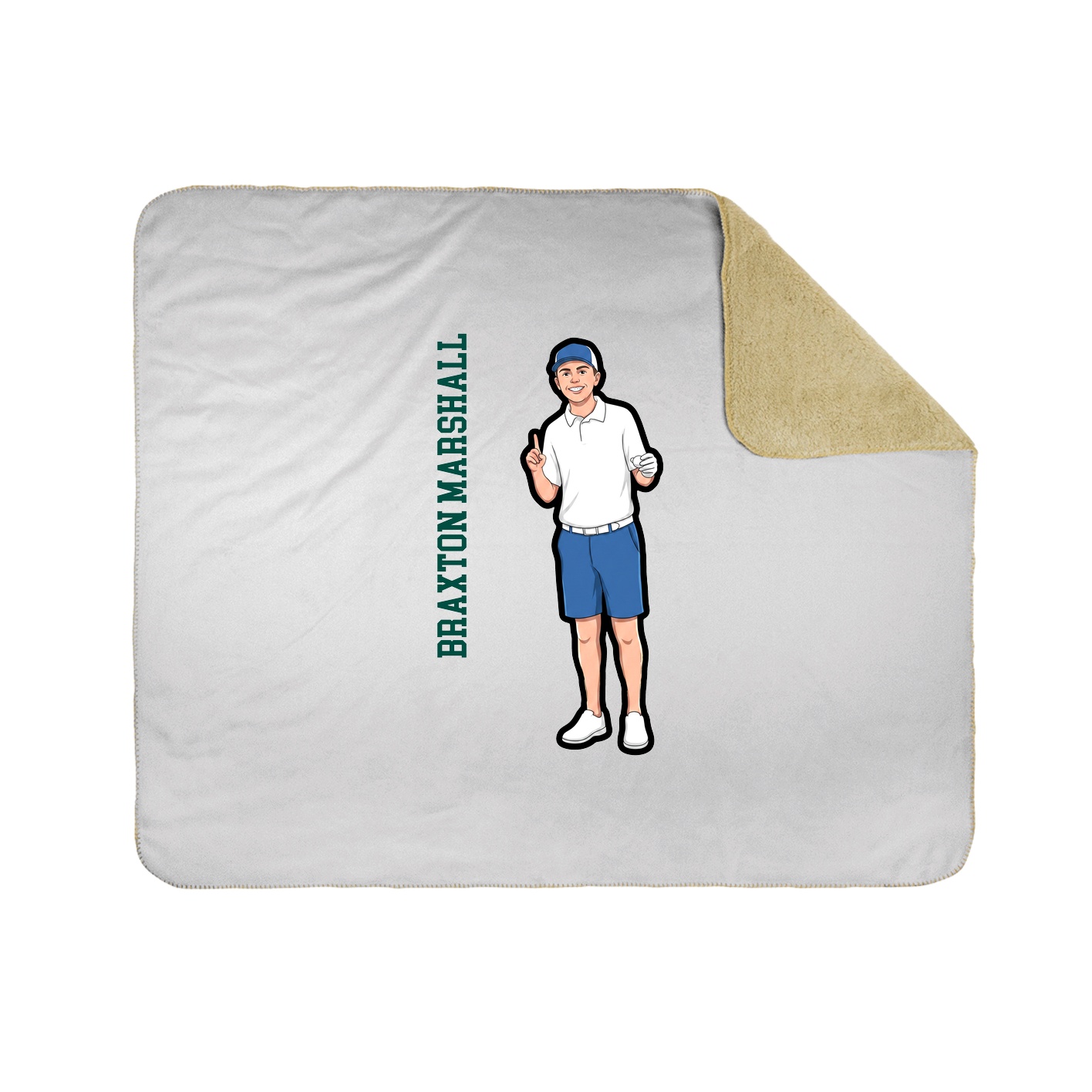 Throw Blanket — Name Vertical in White