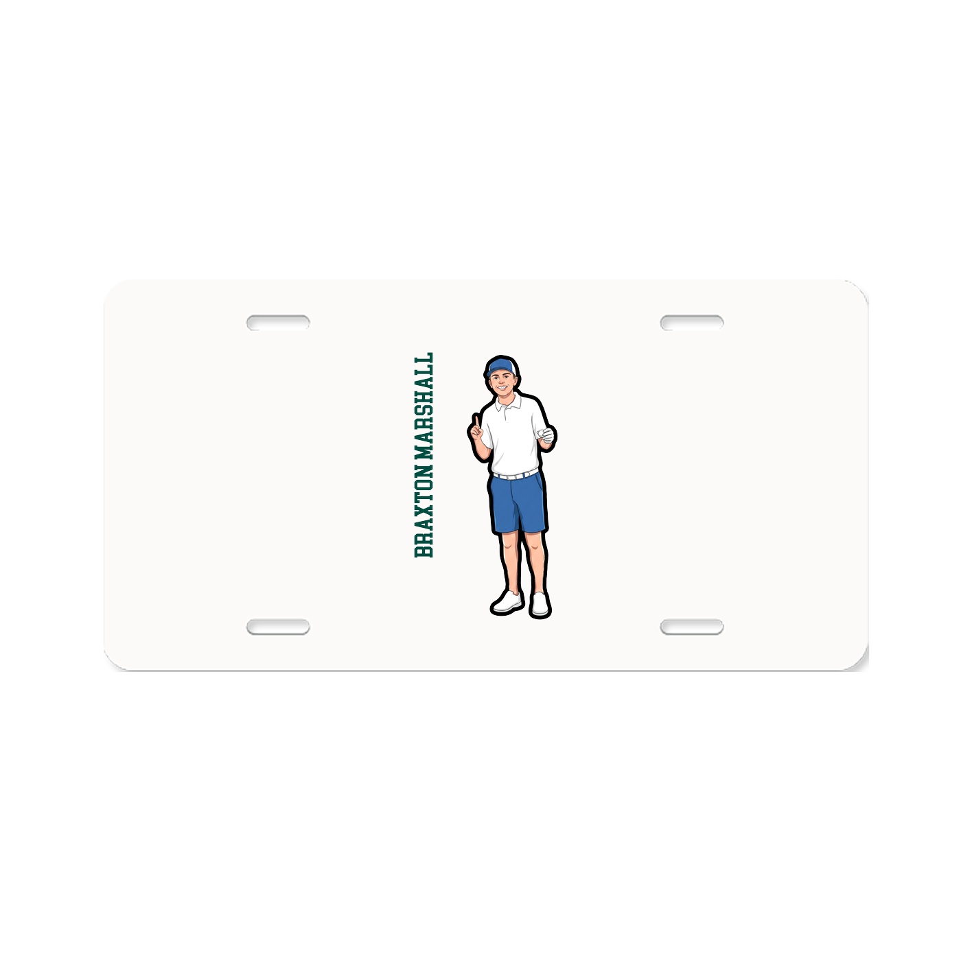 License Plate — Name Vertical in Classic