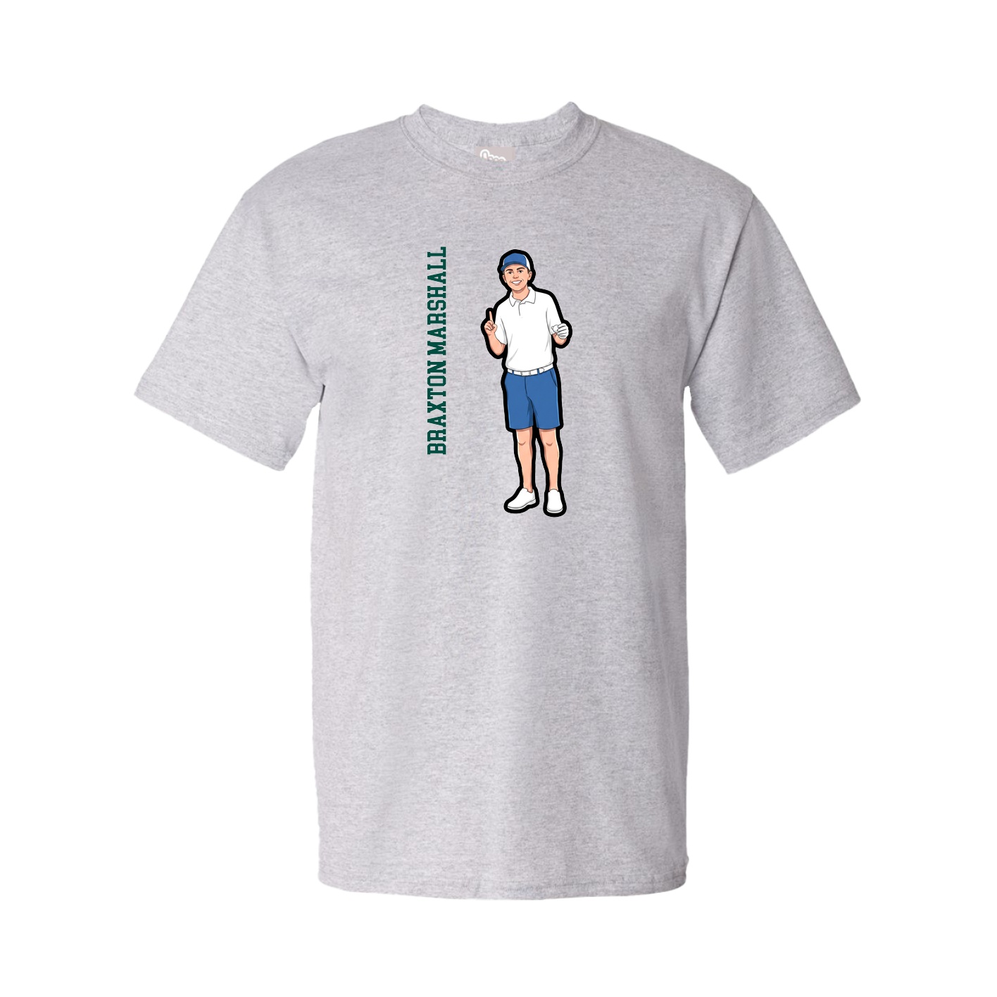 Tee — Name Vertical in Grey