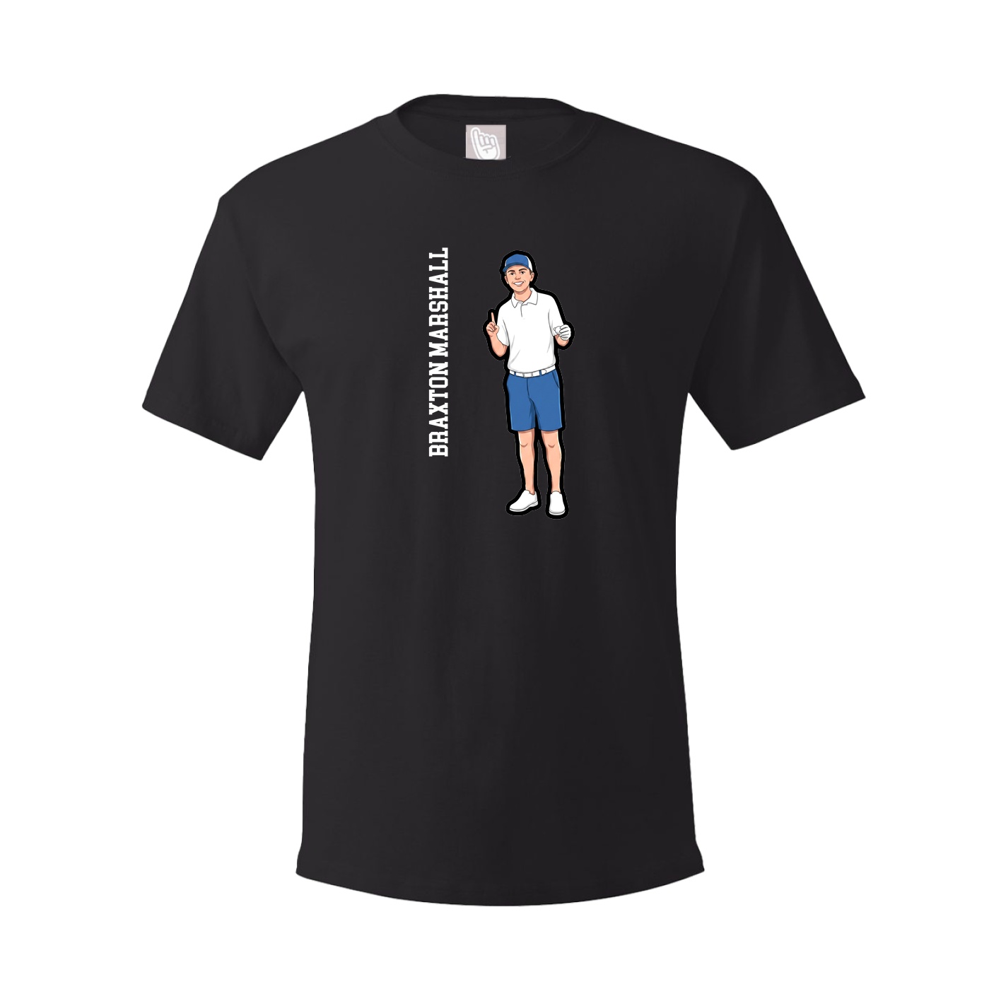 Youth Tee — Name Vertical in Black
