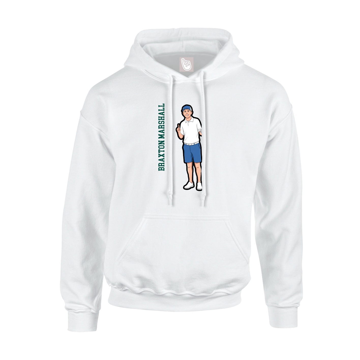 Hoodie — Name Vertical in White