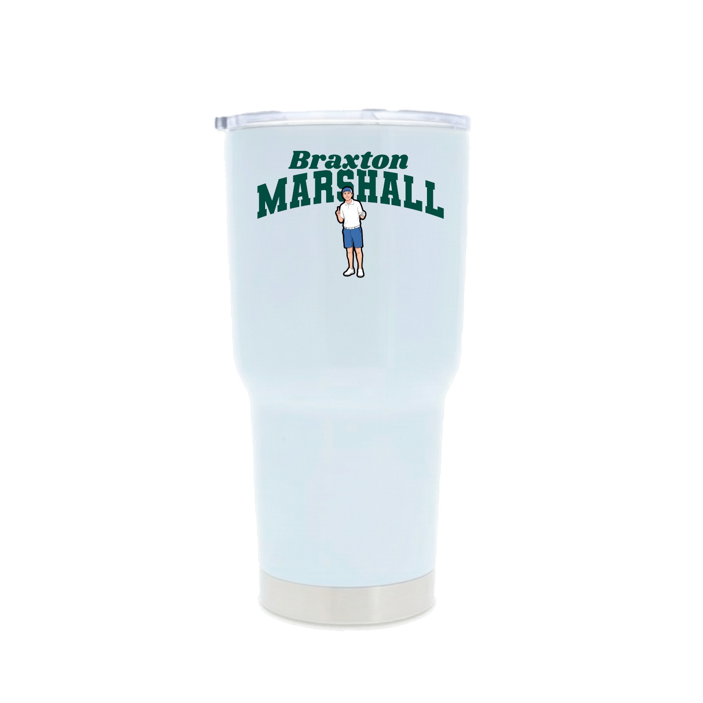 30oz Stainless Steel Tumbler — Signature Arch in White