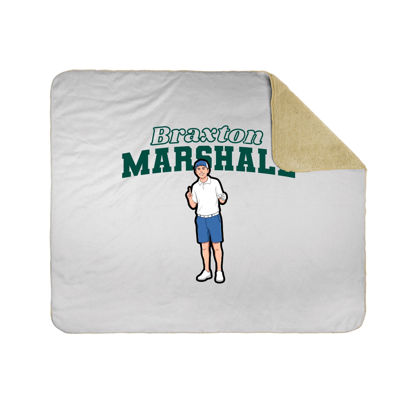 Throw Blanket — Name Arch in White
