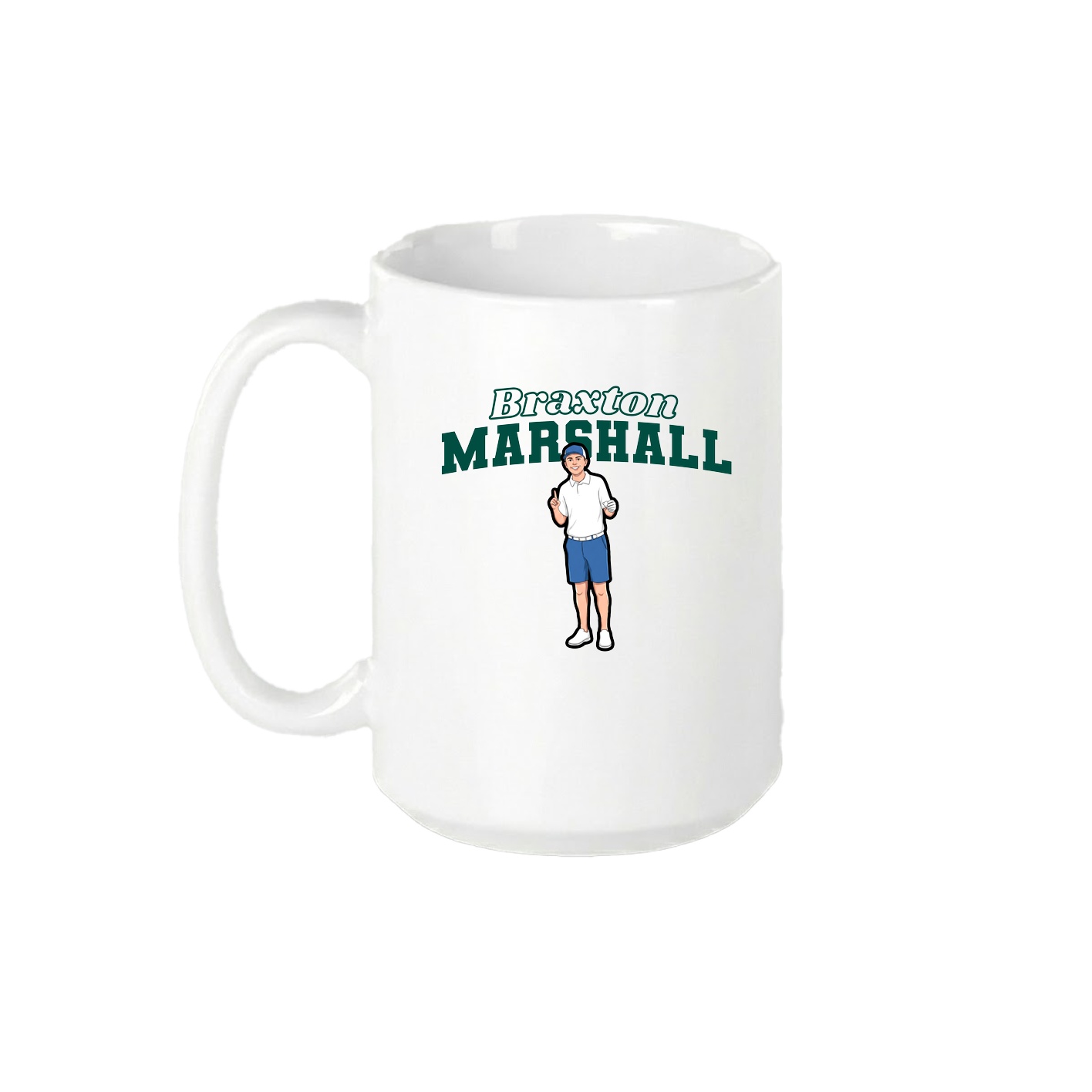 15oz Coffee Mug — Name Arch in White