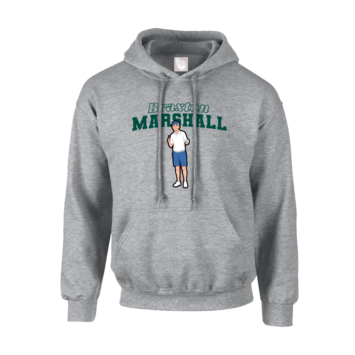 Hoodie — Name Arch in Grey