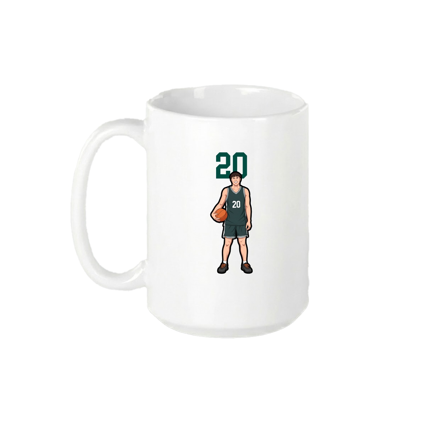 15oz Coffee Mug — Number Top in White