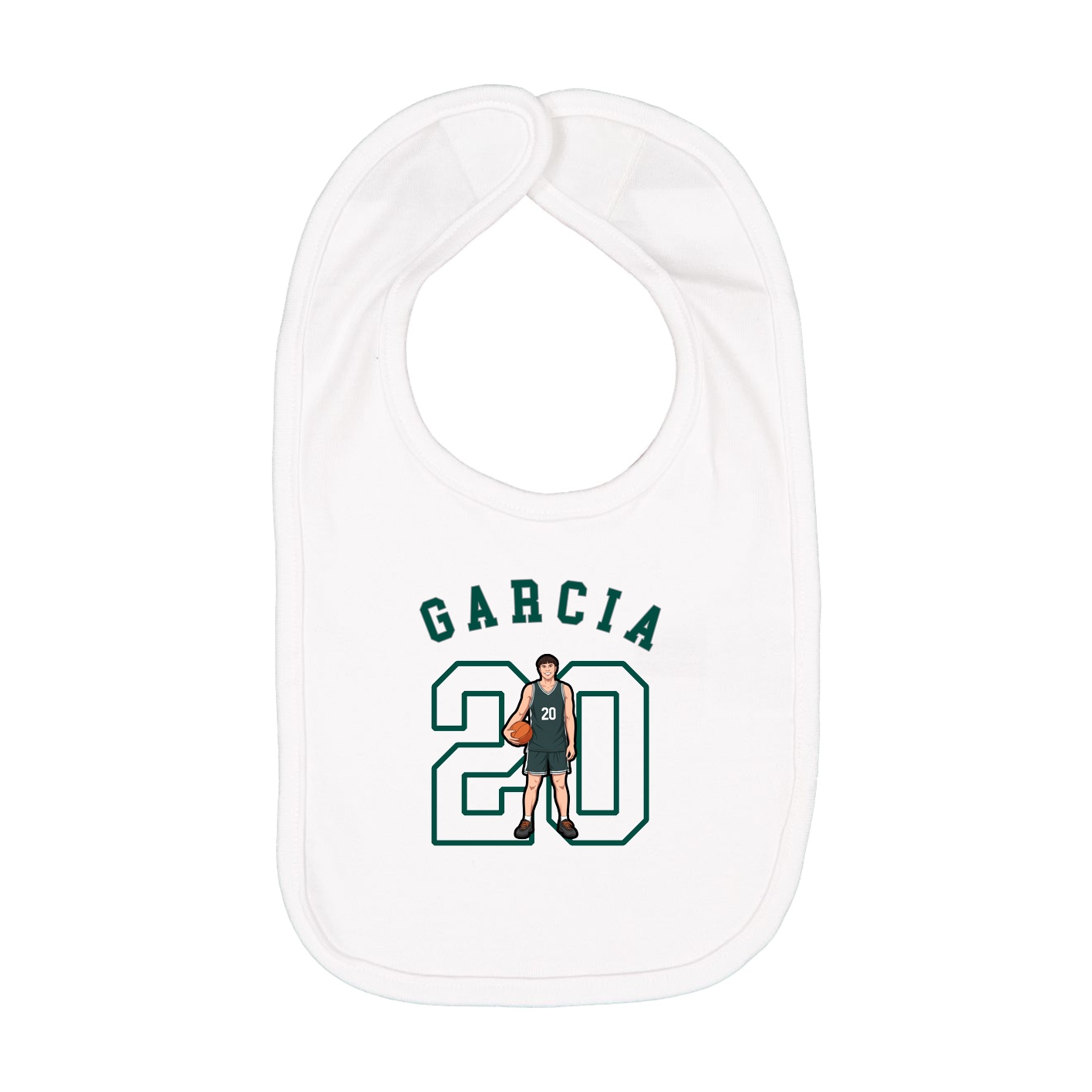 Infant Bib — Shirsey Arch in White