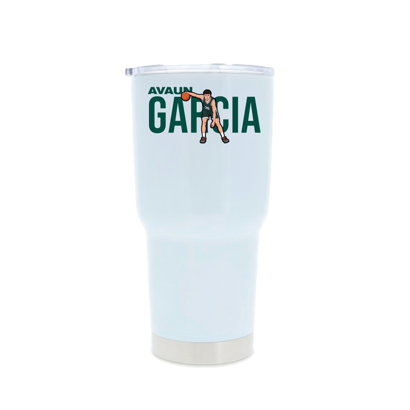 30oz Stainless Steel Tumbler — Player Name in White