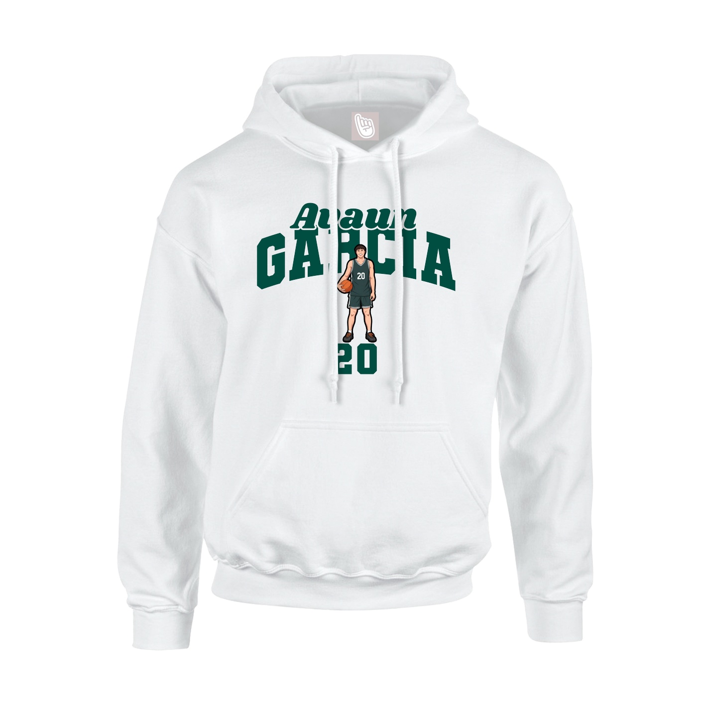 Youth Hoodie — Signature Arch in White