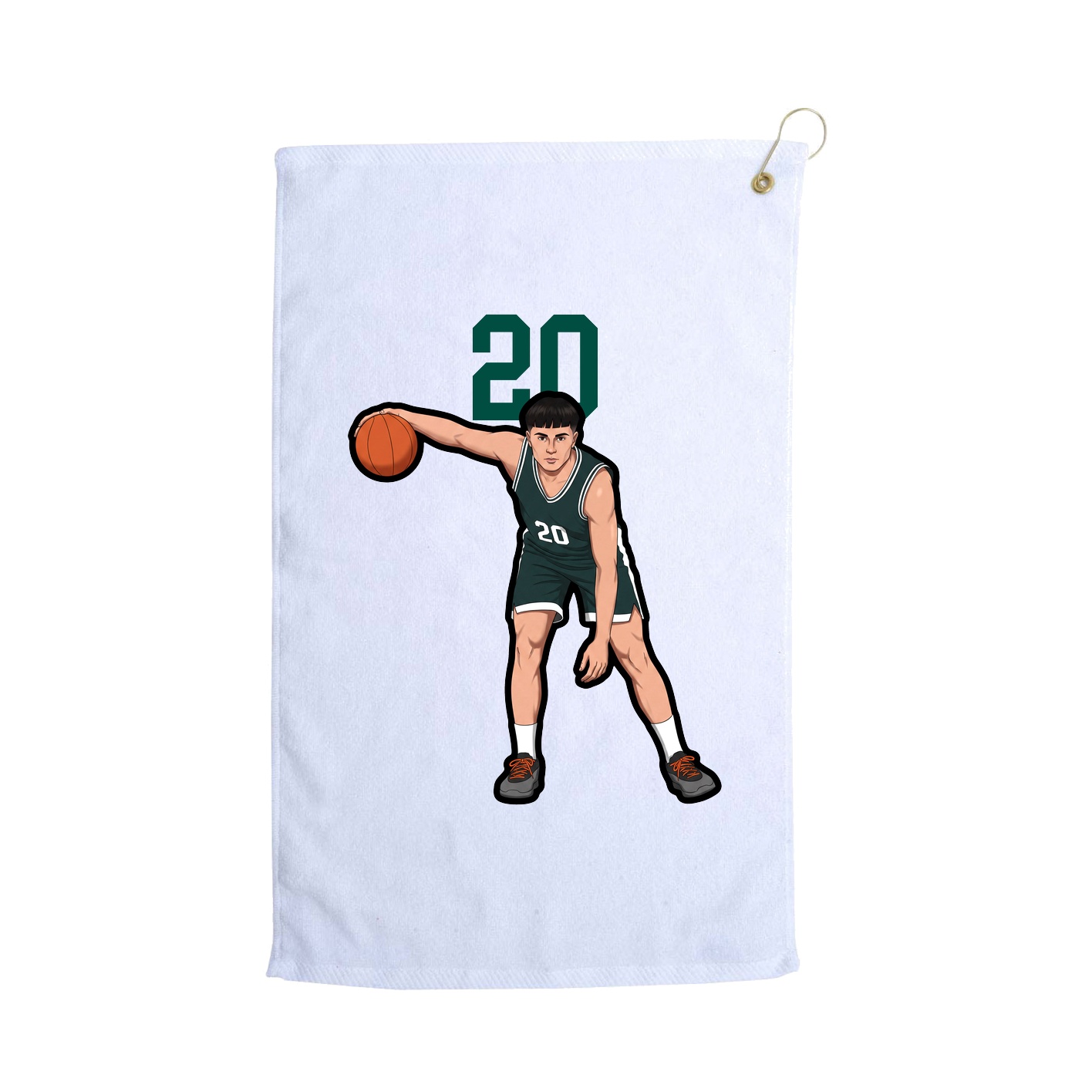 Golf Towel — Number Top in White