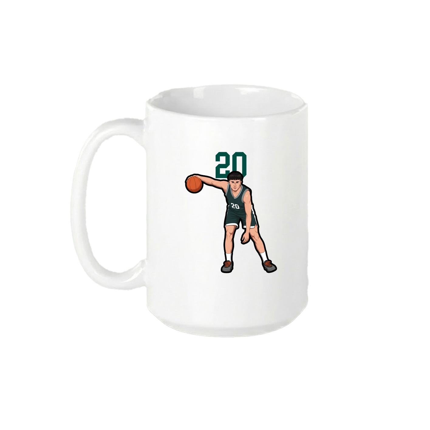 15oz Coffee Mug — Number Top in White