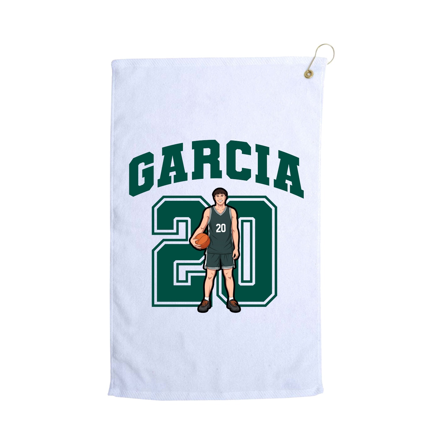 Golf Towel — Number in White