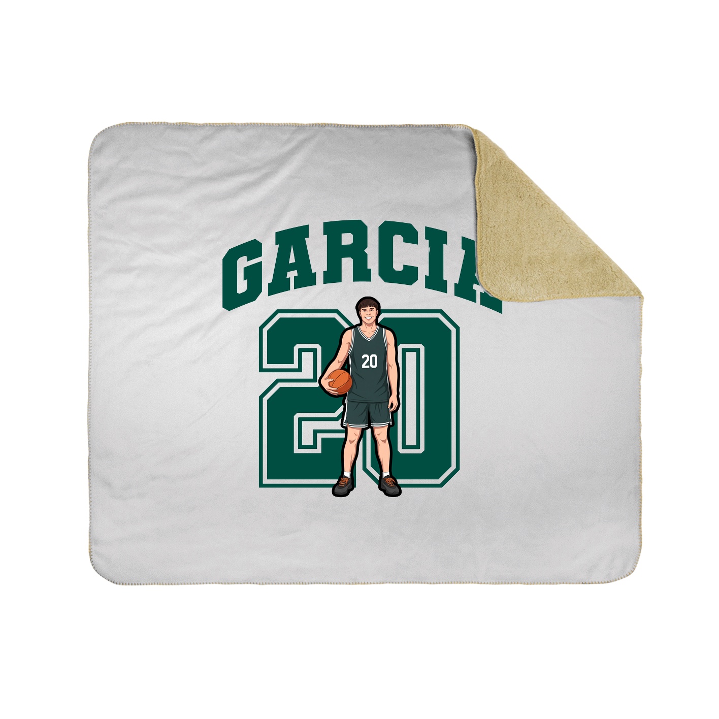 Throw Blanket — Number in White