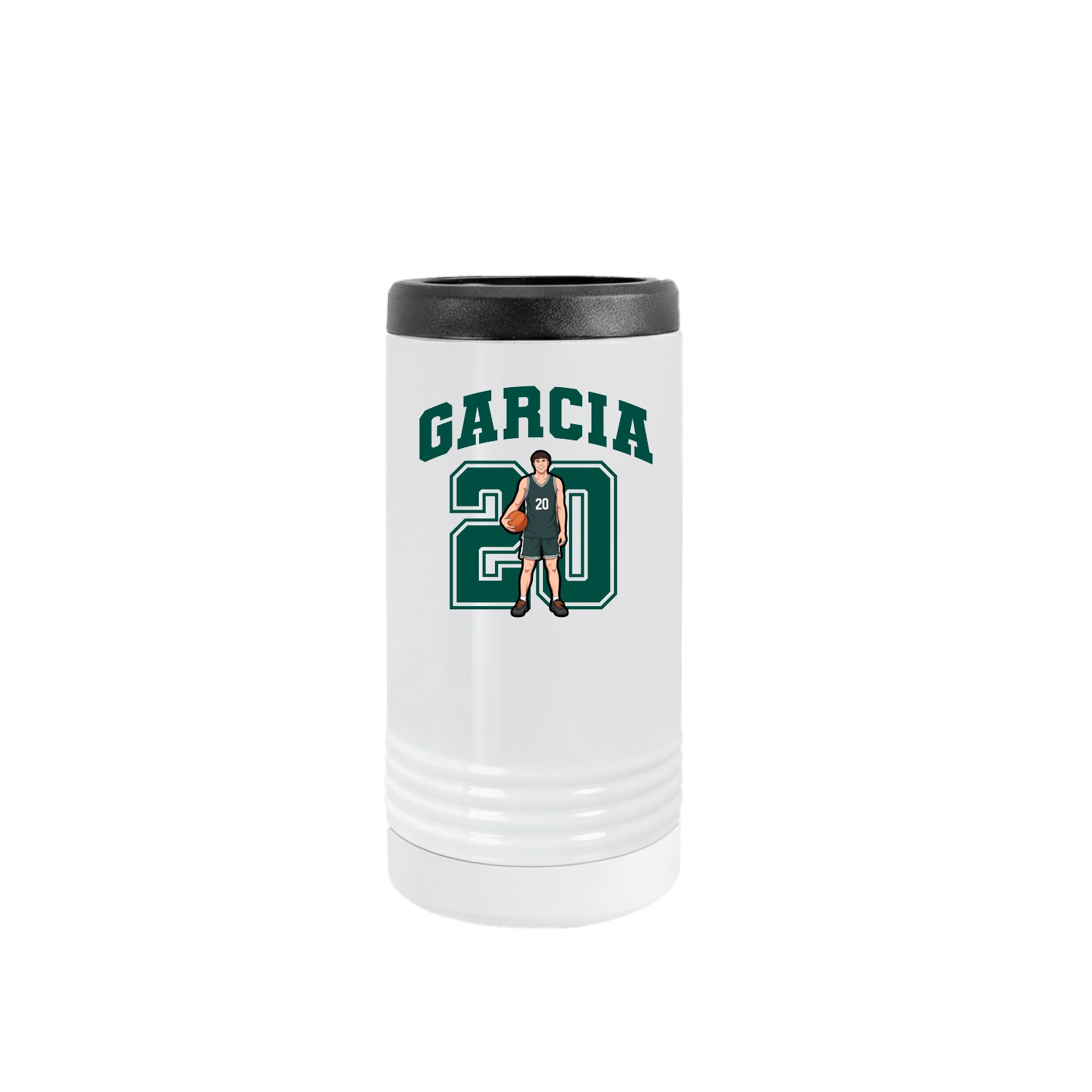 Slim Beverage Holder — Number in White