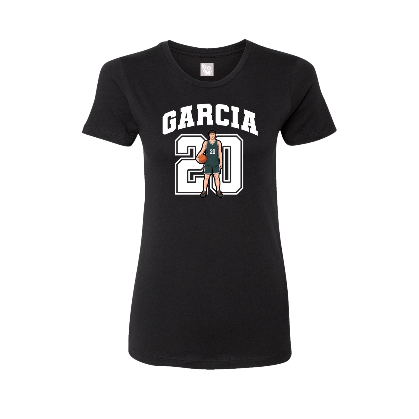 Fitted Women's Tee — Number in Black