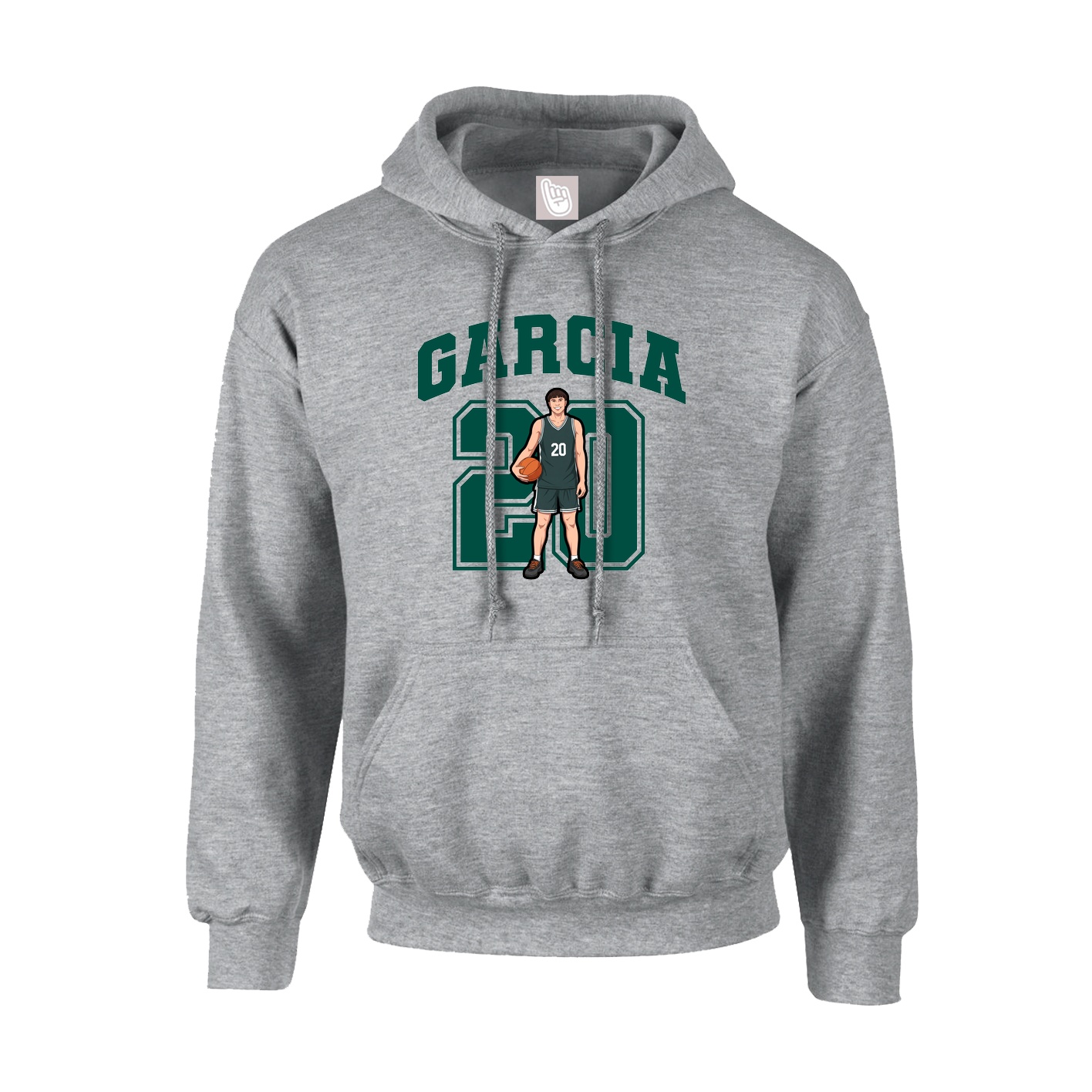 Hoodie — Number in Grey