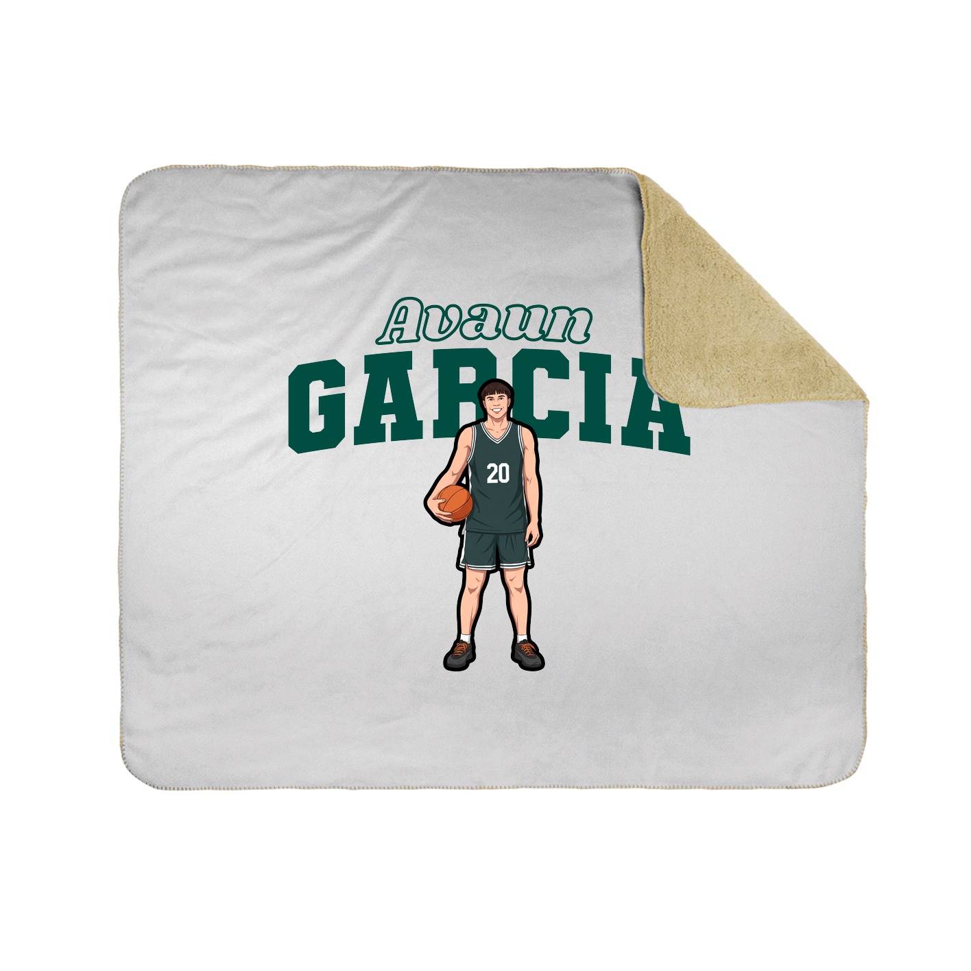 Throw Blanket — Name Arch in White