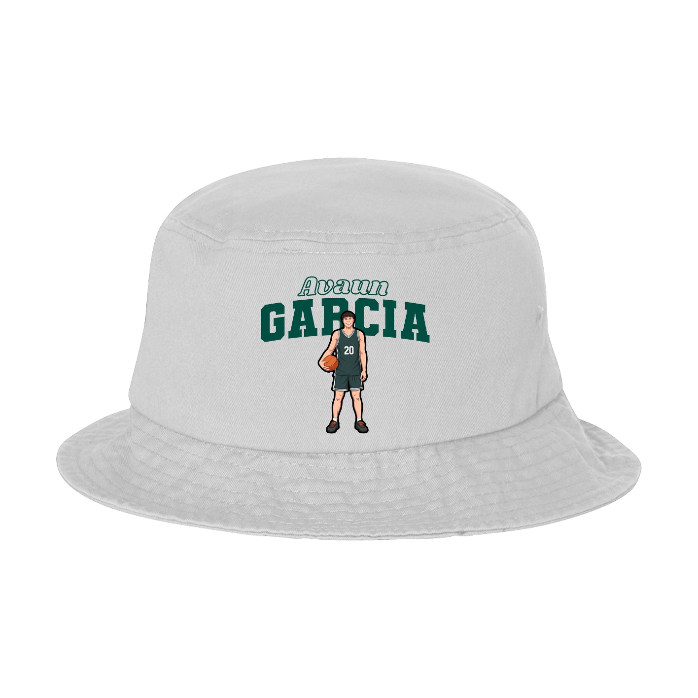 Bucket Cap — Name Arch in White