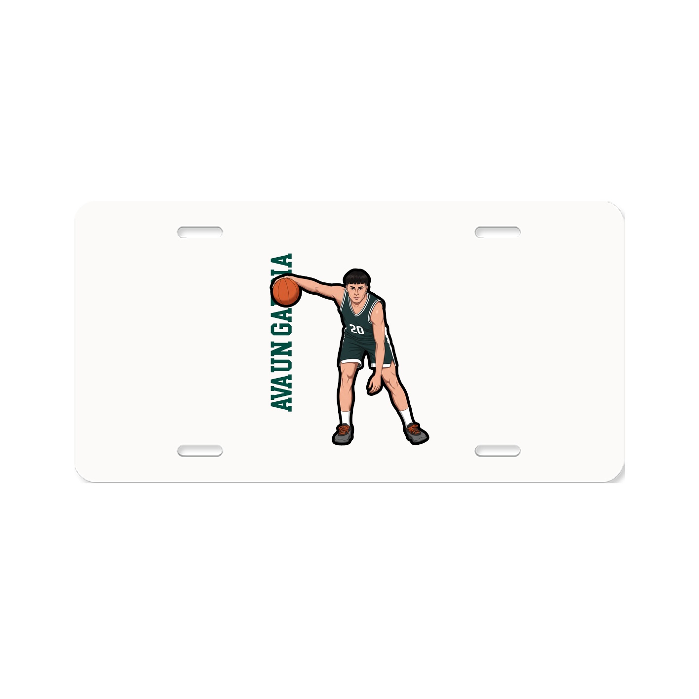 License Plate — Name Vertical in Classic