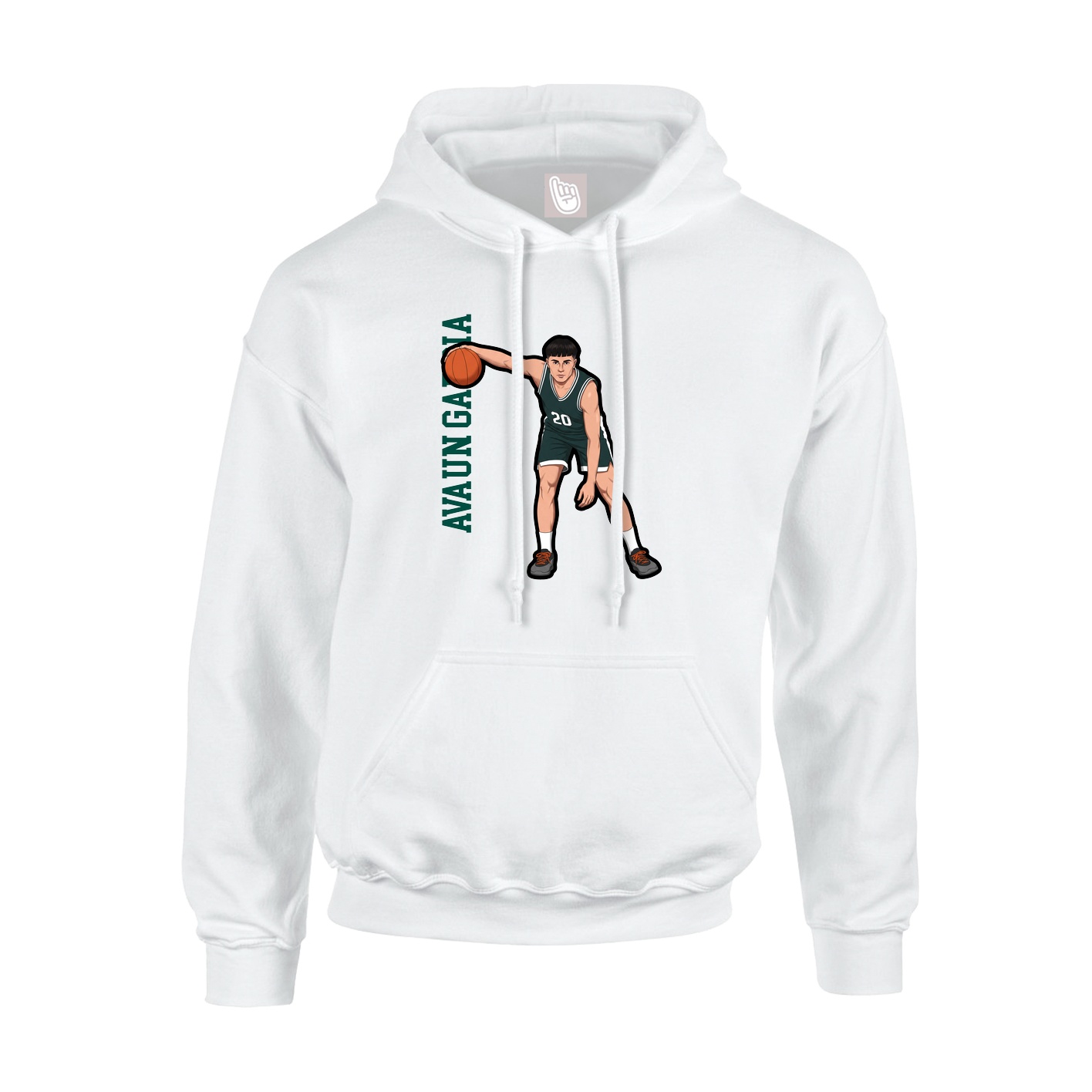 Hoodie — Name Vertical in White
