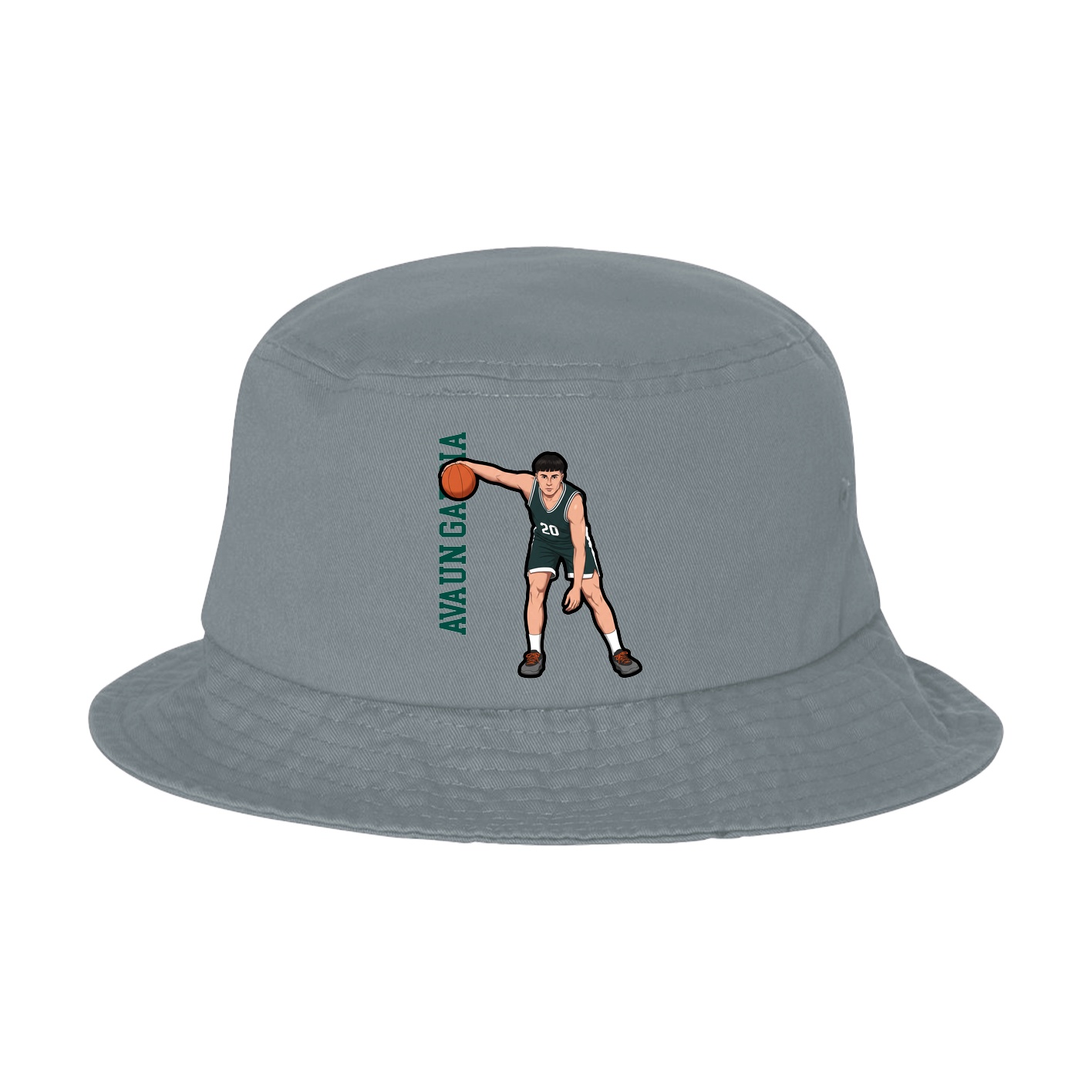 Bucket Cap — Name Vertical in Grey