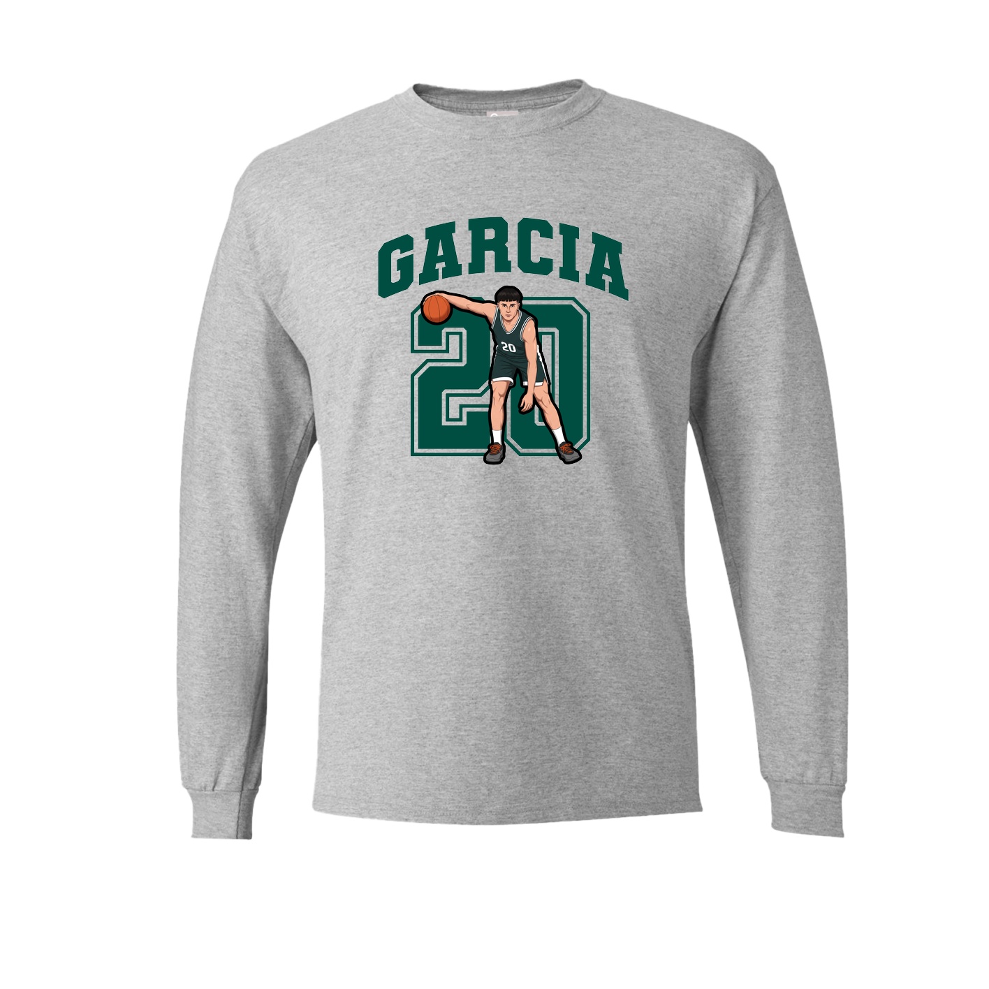 Long Sleeve Tee — Number in Grey