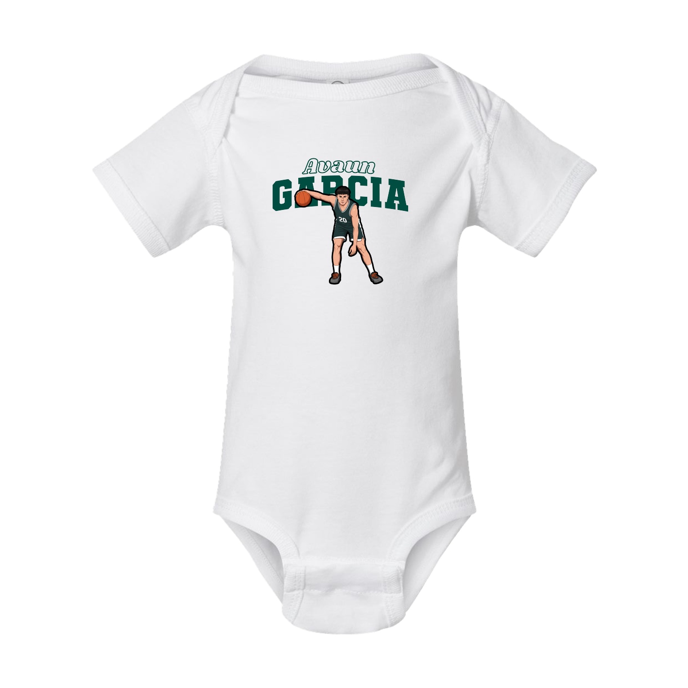 Baby Onesie — Name Arch in White