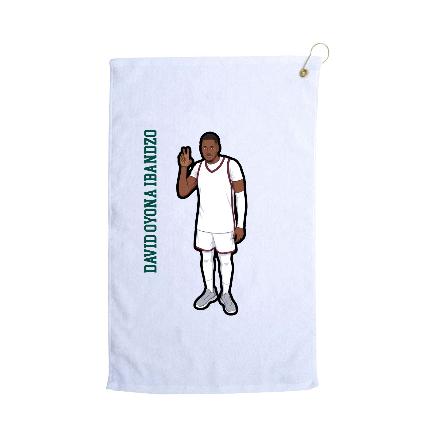 Golf Towel — Name Vertical in White