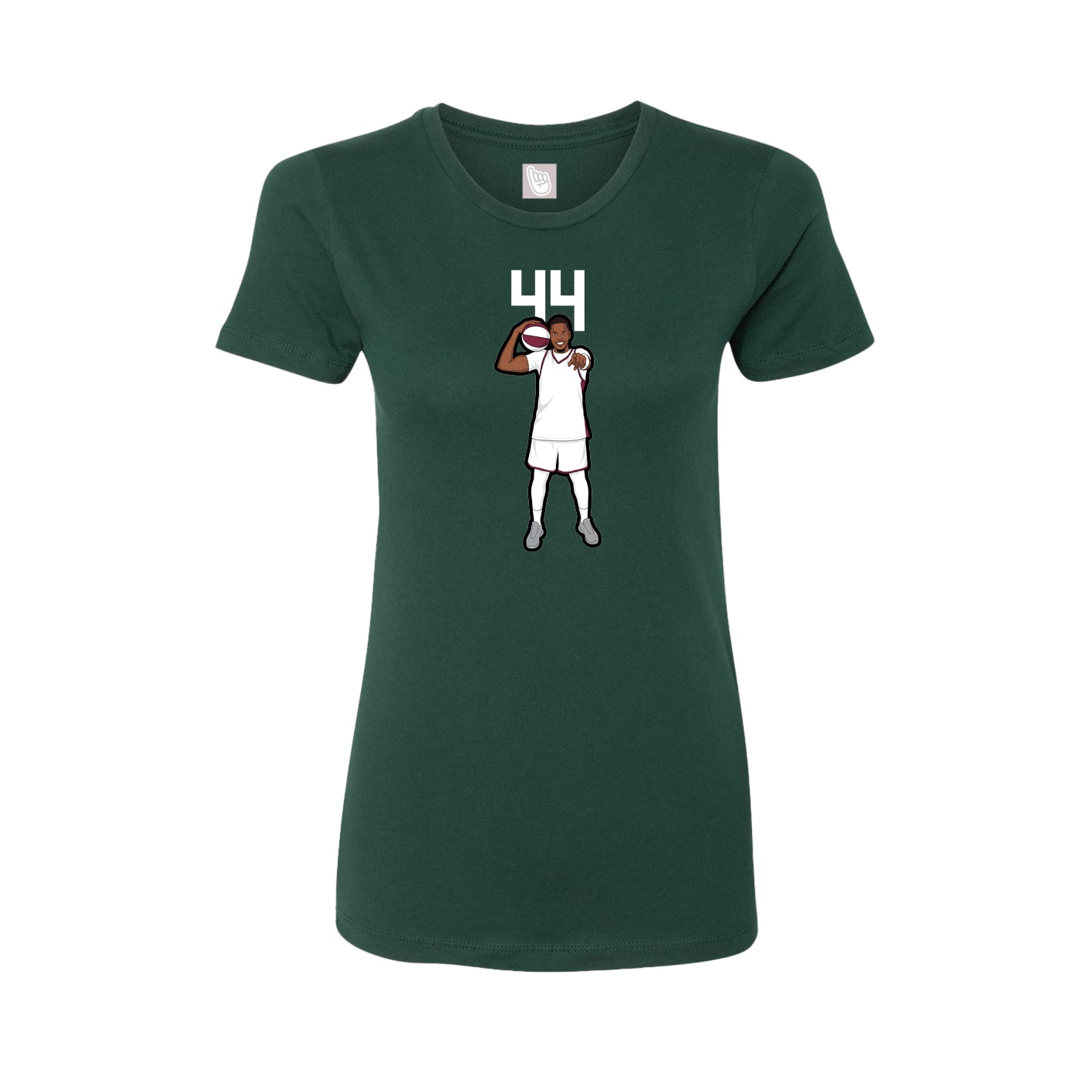 Fitted Women's Tee — Number Top in Green