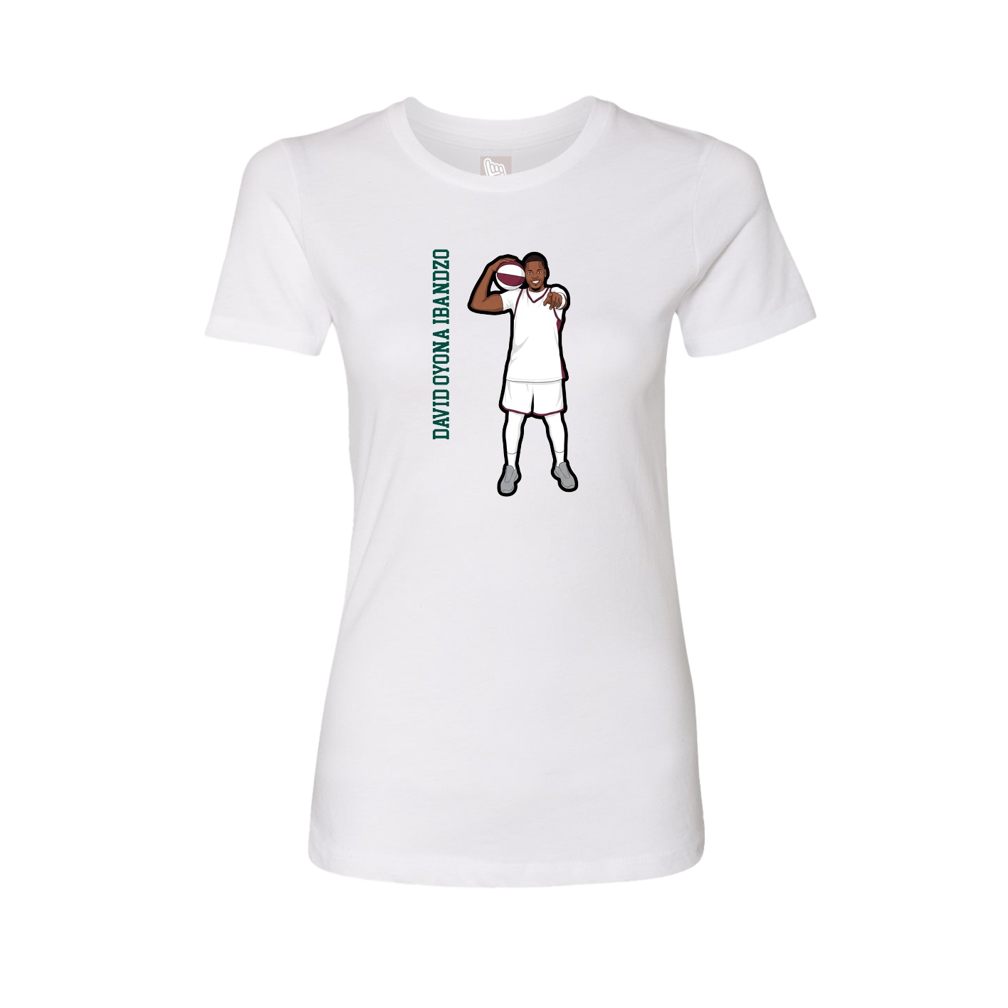 Fitted Women's Tee — Name Vertical in White