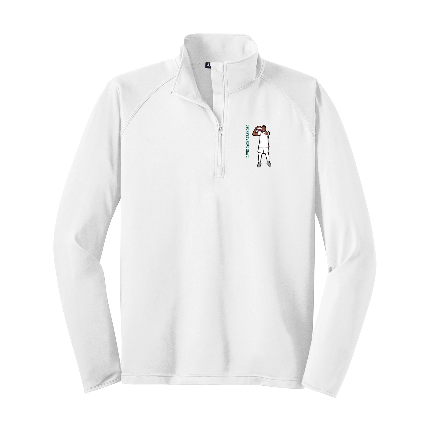 Q-Zip Pullover — Name Vertical in White