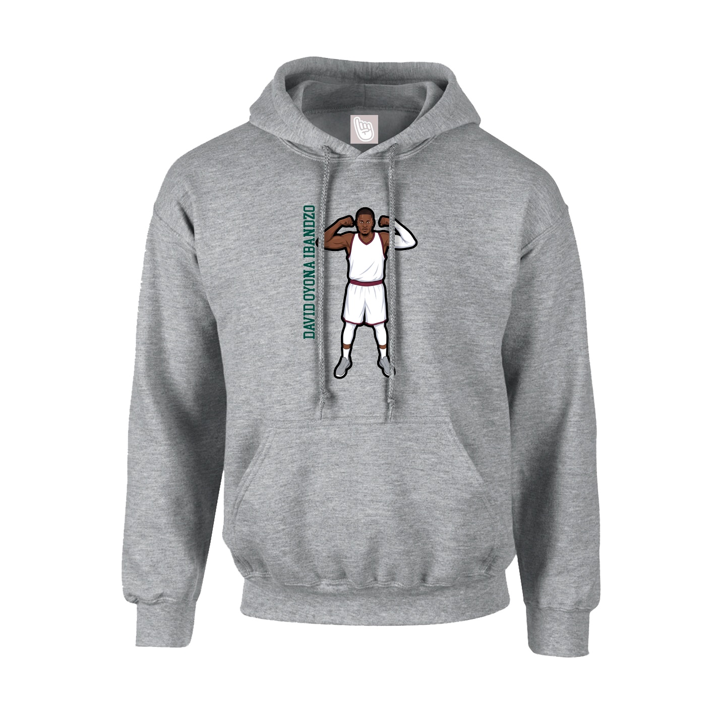 Hoodie — Name Vertical in Grey