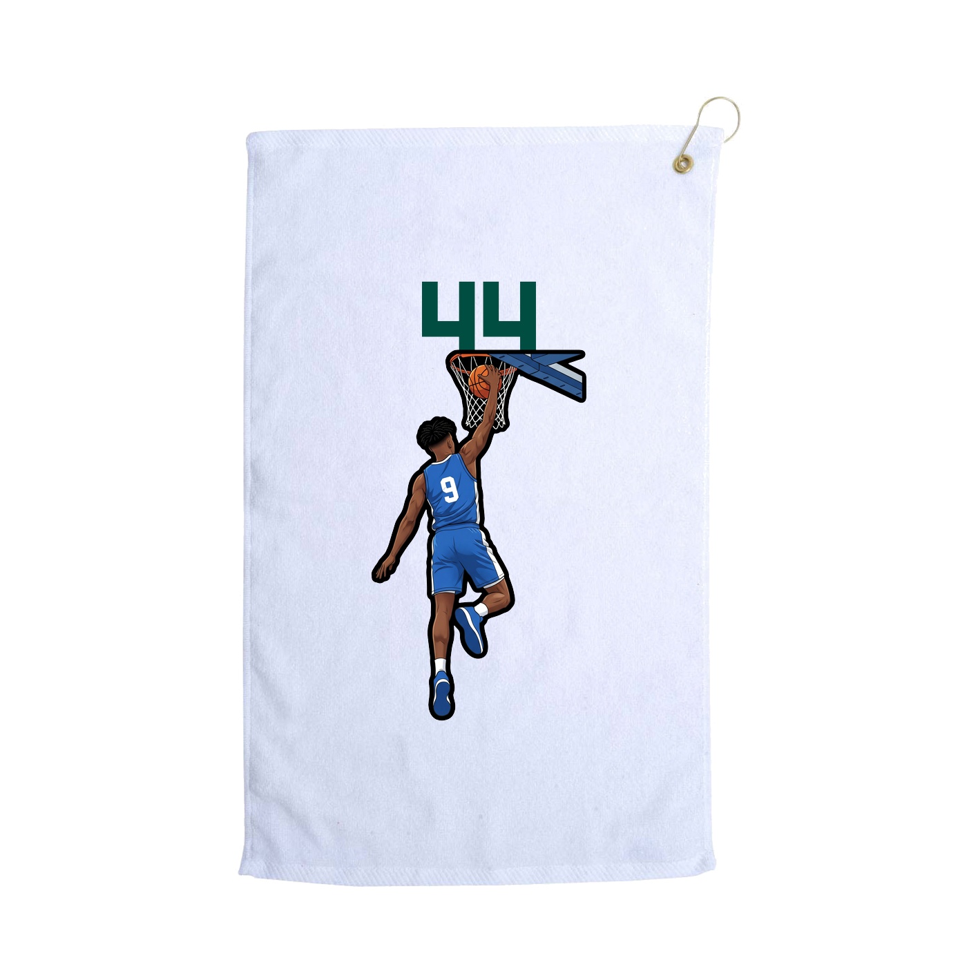 Golf Towel — Number Top in White