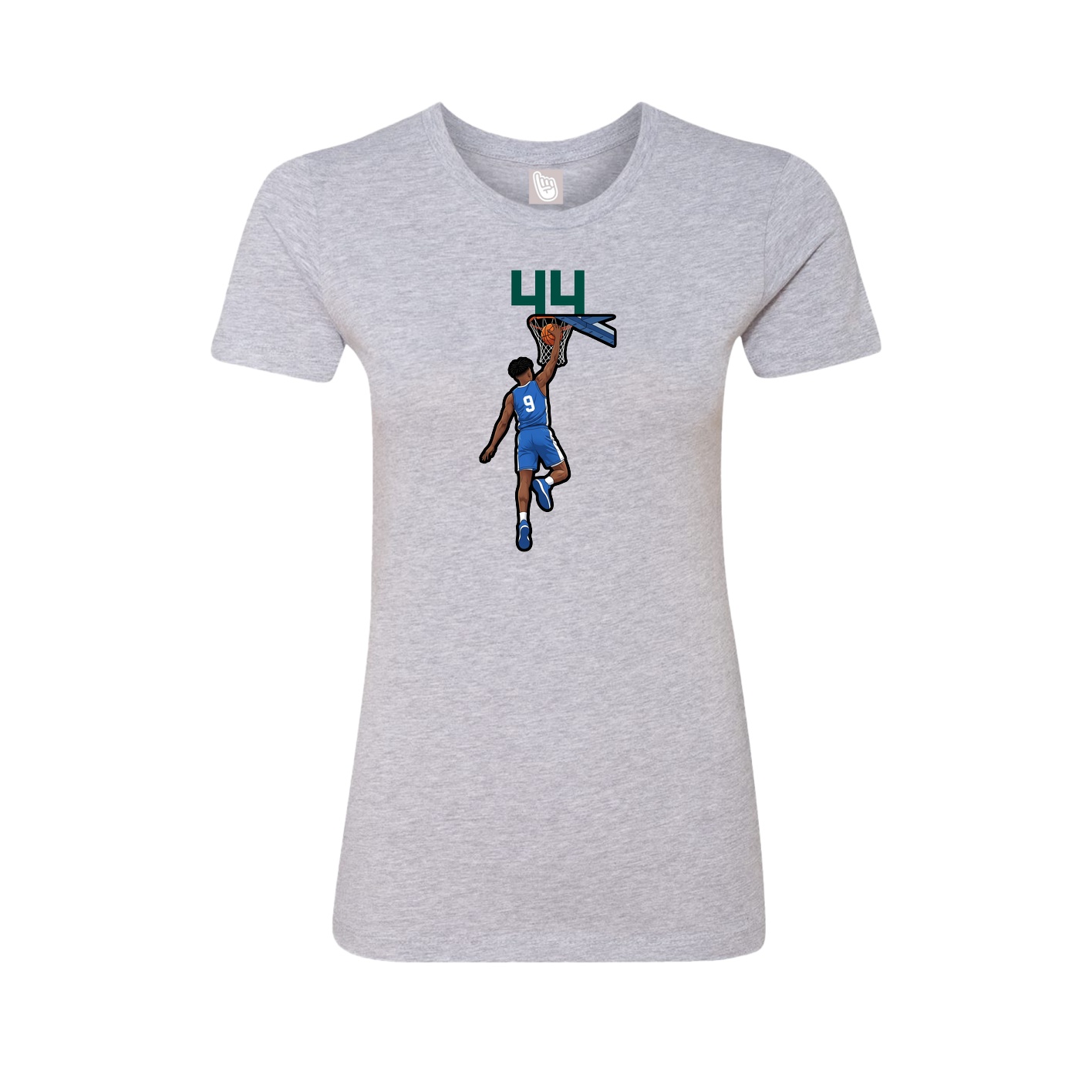 Fitted Women's Tee — Number Top in Grey