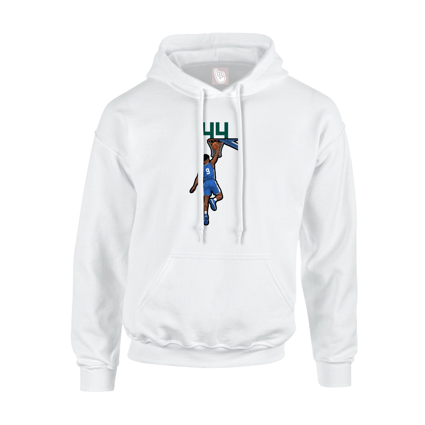 Youth Hoodie — Number Top in White