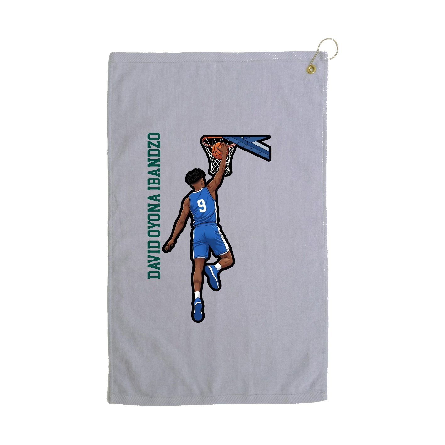 Golf Towel — Name Vertical in Grey