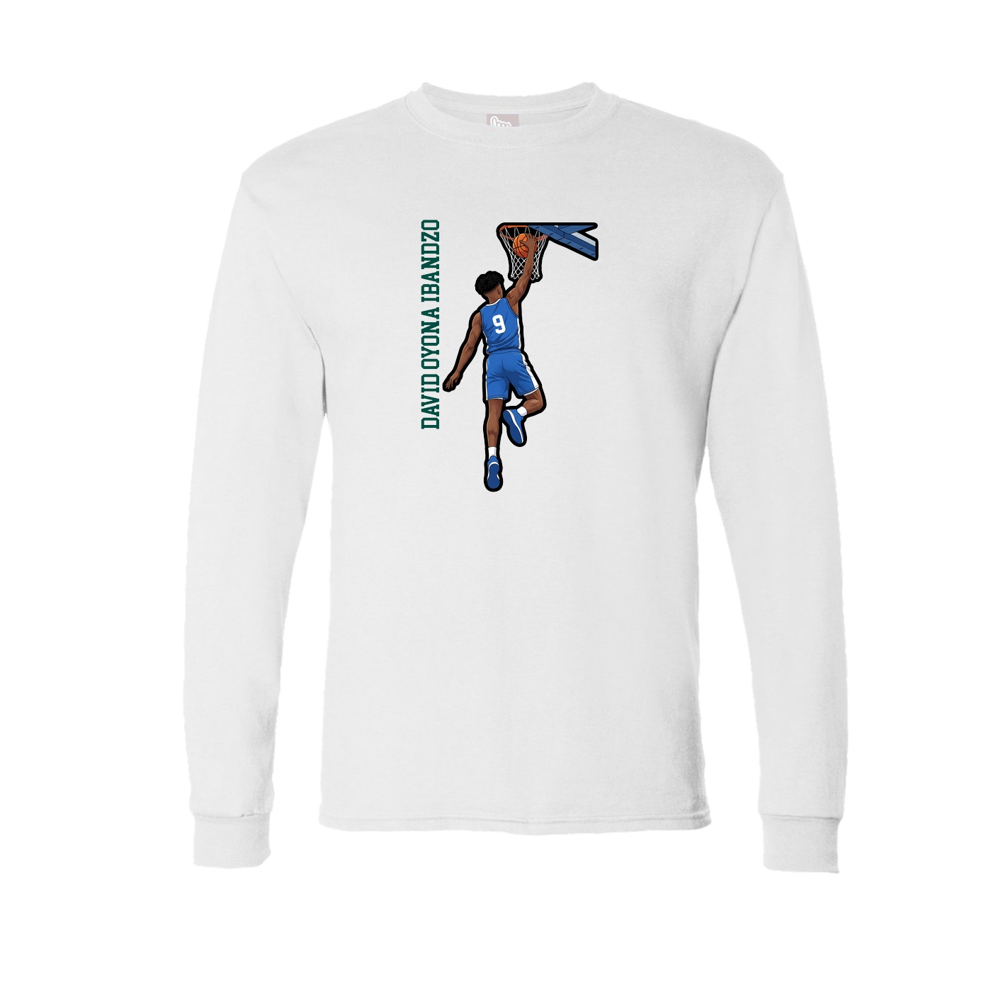 Long Sleeve Tee — Name Vertical in White