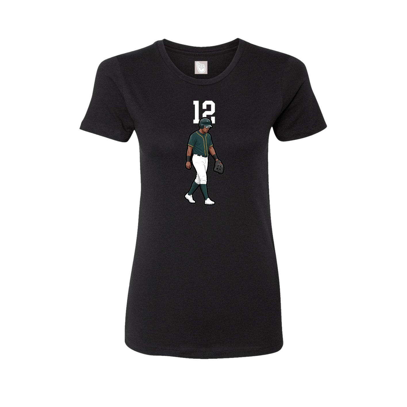 Fitted Women's Tee — Number Top in Black