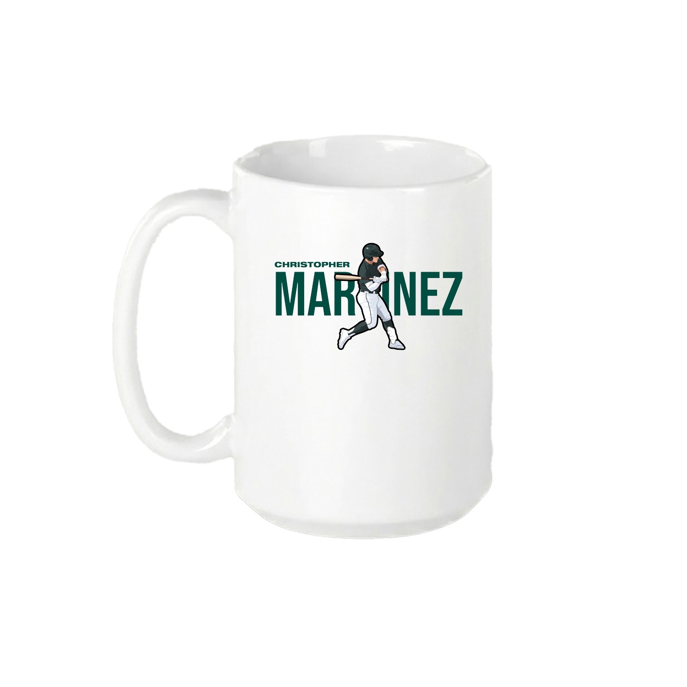 15oz Coffee Mug — Player Name in White